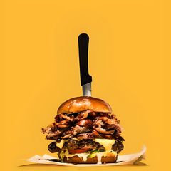 Wooden Burger & Fried & Hotdog